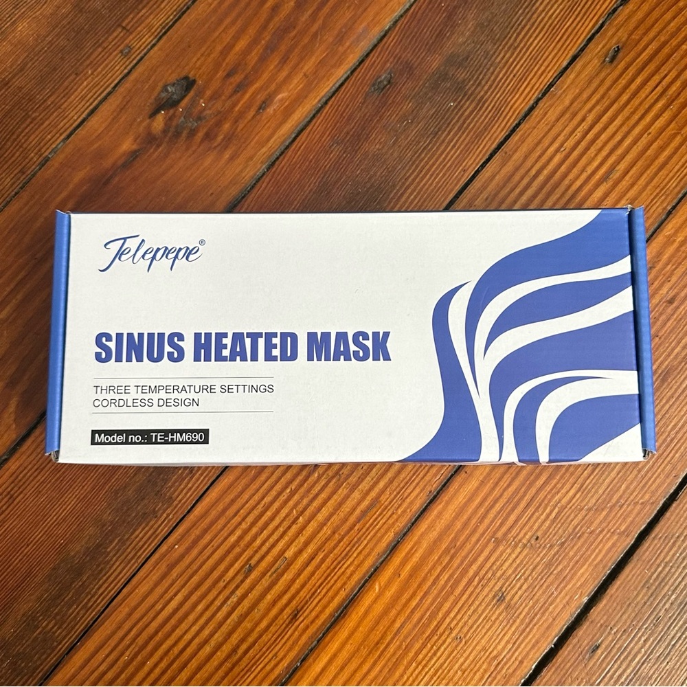 NIB New Telepepe Cordless Heated Eye/Sinus Mask in Grey
